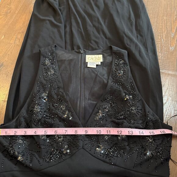Cache Black Beaded Evening Gown | Size 12 | Formal Dress - Picture 3 of 6